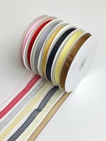 شرايط رفيعة اورجنزا محددة الاطراف رمادي (48 متر)