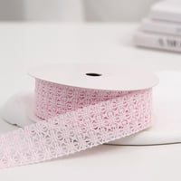 شرايط دانتيل وردي فاتح (13 متر)