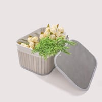 طقم سلات 3 بغطاء قطع كبير رمادي