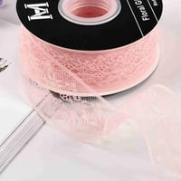 شريطة دانتيل وردي ثلجي ( 25 متر )