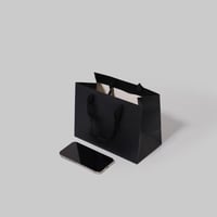 اكياس كرافت عرض صغير اسود ( 12 كيس )