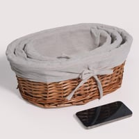 طقم سلات 3 قطع بيضاوي خشبي