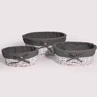 طقم سلات 3 قطع بيضاوي ابيض