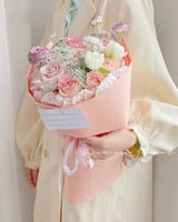 ورق تغليف ثقيل فاخر وردي خربزي (15 حبة)