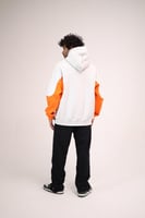 Gray with orange hoodie oversized - unisex