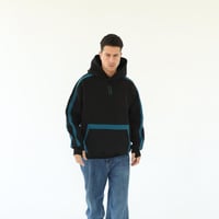 Black with blue hoodie oversized - unisex