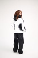 Black With white hoodie oversized - unisex