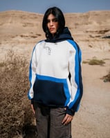 Blue and white hoodie oversized- unisex