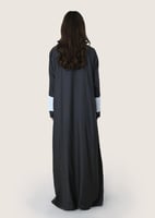 L206- عباية لنن رمادي تطريز