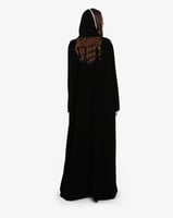 L061-عباية كريب اسود تطريز