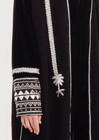 L169 - عباية كريب مع لينين - فضي