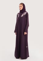 L173- عباية كريب موف تطريز