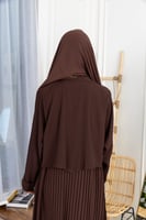 L073 - عباية كريب بني - كسرات من الخلف .