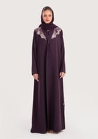 L173- عباية كريب موف تطريز