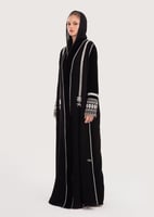 L169 - عباية كريب مع لينين - فضي