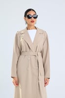 L151- عباية كريب بيج كرستالات