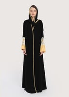 L242 -عباية كريب-زهر اصفر