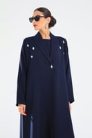 L149-عباية كريب كحلي كرستالات