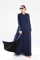 L149-عباية كريب كحلي كرستالات