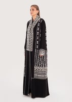 L168 - عباية كريب مع لينين - فضي