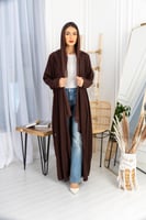 L073 - عباية كريب بني - كسرات من الخلف .