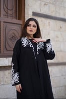 عباية تطريز يدوي قماش لنن طبيعي