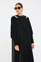 L145- عباية كريب كرستالات