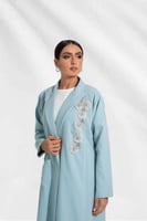 L063-عباية كريب تفني-تطريز