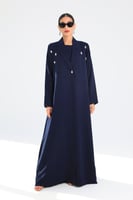 L149-عباية كريب كحلي كرستالات