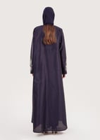 L188- عباية تفتا كحلي تطريز