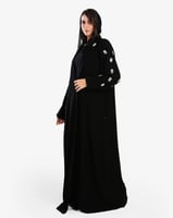 L065- عباية كريب كرستالات