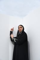 L096- عباية حرير مغسول و كريب