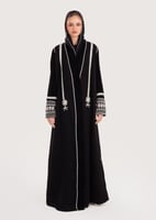 L169 - عباية كريب مع لينين - فضي