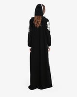 L020- عباية كريب تطريز