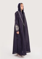 L188- عباية تفتا كحلي تطريز