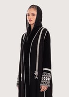 L169 - عباية كريب مع لينين - فضي