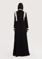 L170-عباية كريب قصب ذهبي