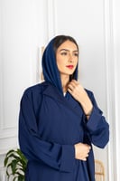 L072 - عباية كريب كحلي - كسرات من الخلف .