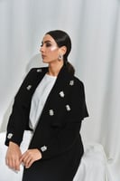 L064-عباية كريب كرستالات