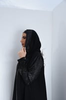 L101-عباية كريب مع جاكار تطريز