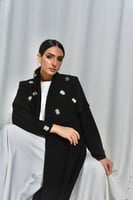 L064-عباية كريب كرستالات