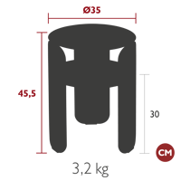 طاولة جانبية بيبوب D35 لون أحمر طوبي