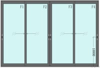 4.0m Sliding Door (4 pcs in 1 side）