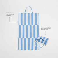 منشفة الشاطئ 2 في 1 حقيبة يد لو ويك إند كريم أزرق...