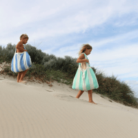 منشفة الشاطئ 2 في 1 حقيبة يد لو ويك إند كريم أزرق...