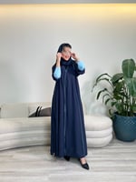 كلوش بأكمام سترتش سماوي