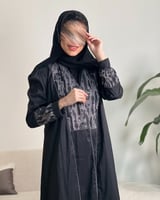 عباية قماش شانتون رمادي