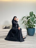 عباية قماش شانتون رمادي