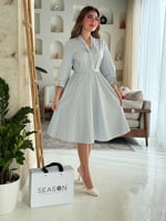 فستان قصير ميدي أزرق سماوي