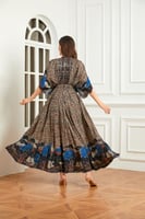 فستان ساتان بطبعه